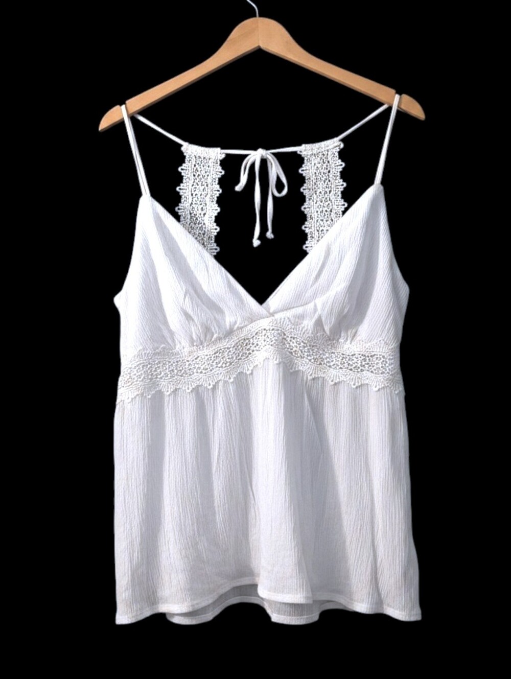 Women's Plus White Lace-Trim Spaghetti Strap Camisole Size 0X